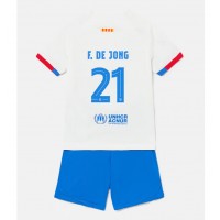 Barcelona Frenkie de Jong #21 Vonkajší Detský futbalový dres 2023-24 Krátky Rukáv (+ trenírky)